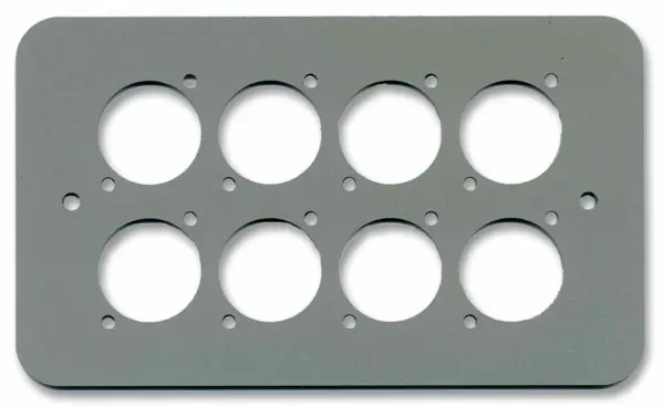 Penn Elcom Placa de Pared 2-Gang con 8x XLR, Speakon y RJ45, Plata