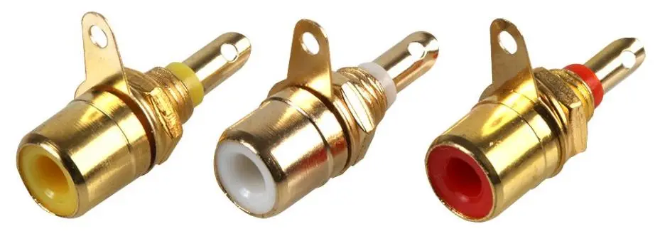 PRO SIGNAL Tomadas RCA Montagem em Painel, Terminação em Solda, Código de Cores