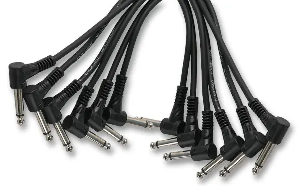 CHORD Twin 6,35mm Mono Jack na pravoúhlý konektor, 1m - balení 6ks