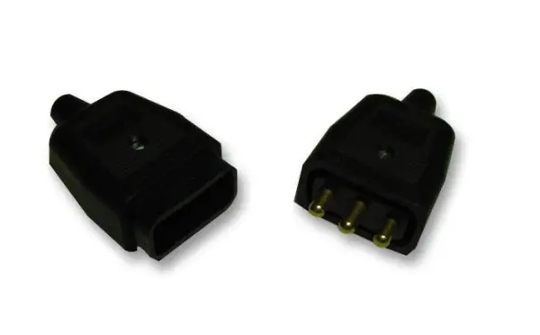 Permaplug 10A Herschakelbare 3-Pins In-Line Stroomconnector & Stopcontact, Zwaɪ