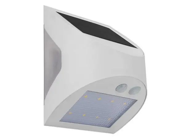 Masterplug Prysm Outdoor Solar Wall Light with PIR Motion Sensor - White