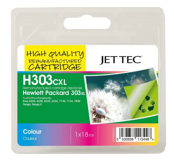 JET TEC Remanufactured Colour Ink Cartridge, 303XL High-Yield