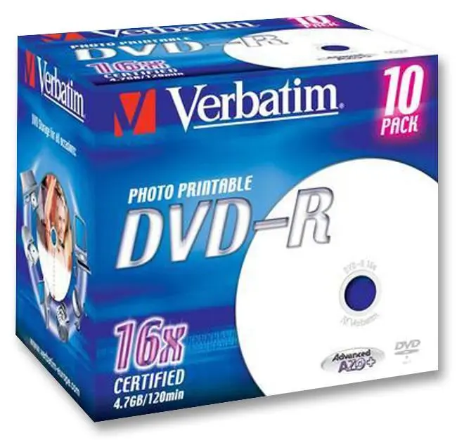 VERBATIM DVD-R 16x 4,7GB Discos Graváveis, Pack de 10 com Estojos