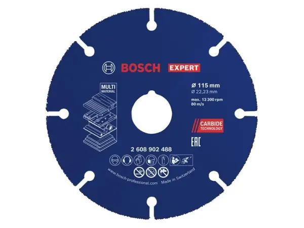 Bosch EXPERT Multi Material Carbide Cutting Disc 115mm