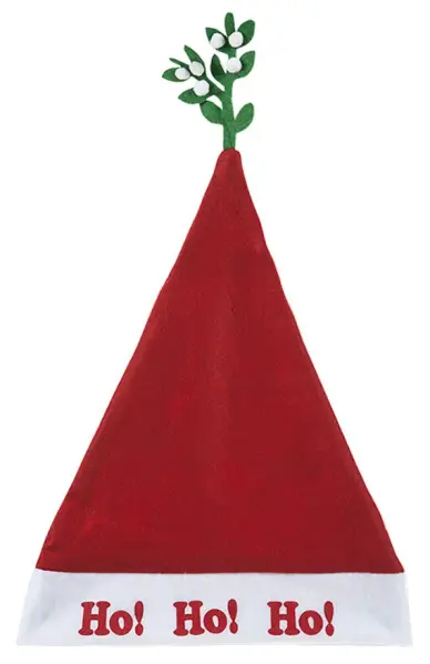 Raraion Santa Hat with Mistletoe, One Size Fits All