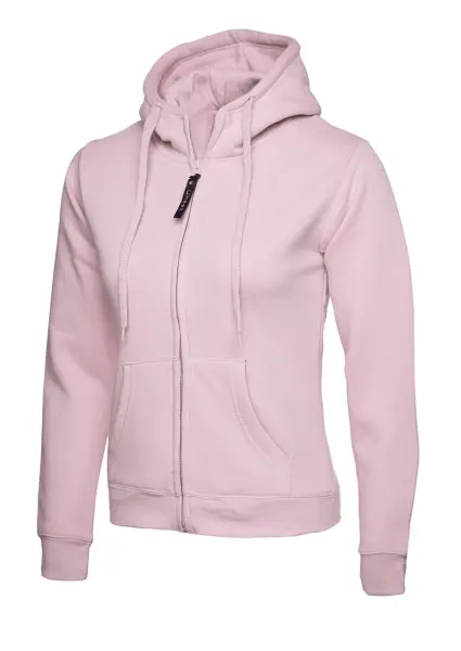 Uneek Women's Classic Full Zip Hoodie - Pink - XS