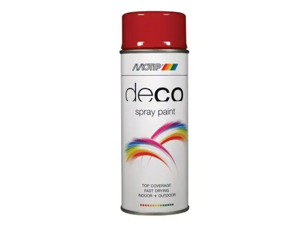 MOTIP Deco Spray Paint High Gloss RAL 3002 Carmine Red 400ml