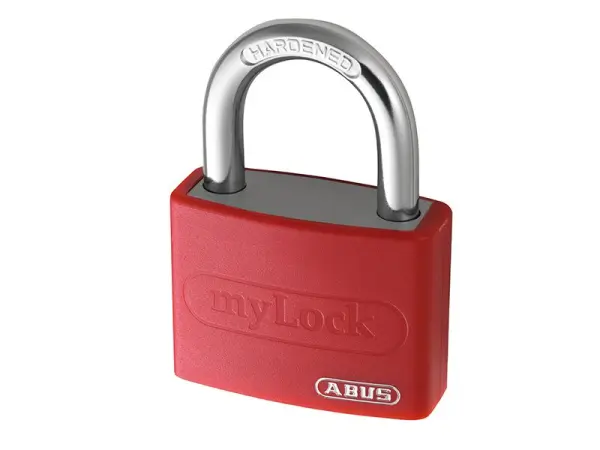 Cadenas aluminium ABUS T65AL/40mm - Cylindre 5 broches, Rouge, clé identique (6