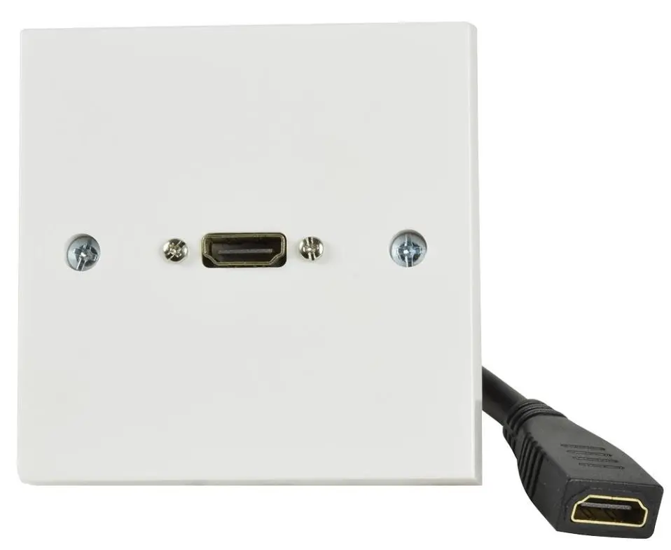 AV:LINK - Plat Dinding HDMI 1 Gang dengan Flylead, Putih