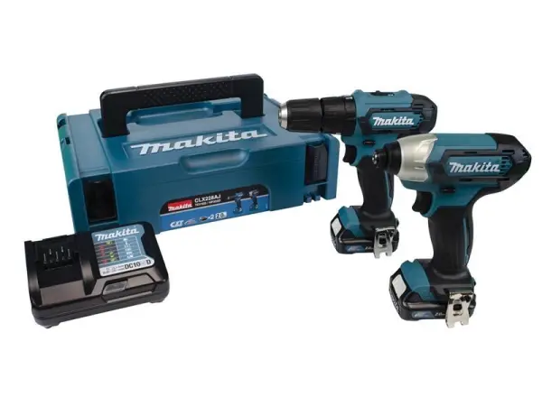 Makita CLX228AJ 12V Twin Pack – Kit 2.0Ah con Trapano Avvitatore e Avvitatore a