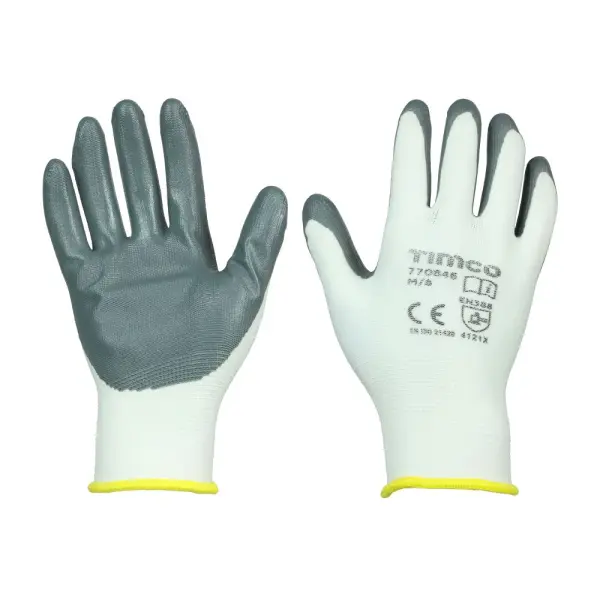 Timco Secure Grip Handschuhe – Leichte Nitrilschaum-Beschichtung, Polyester (Gr