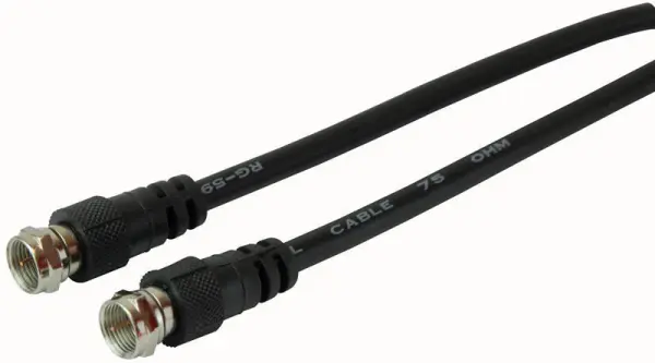 Pro Signal F Plug to F Plug Lead, RG59 Coaxial, 1.5m Black