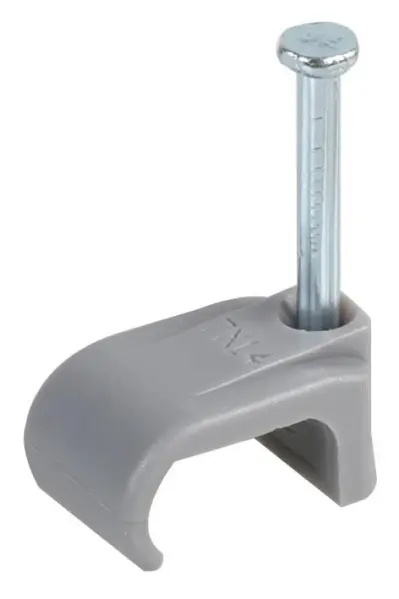 CONCORDIA TECHNOLOGIES Flat Cable Clips 8.2 × 9.8mm, Grey, Pack of 100