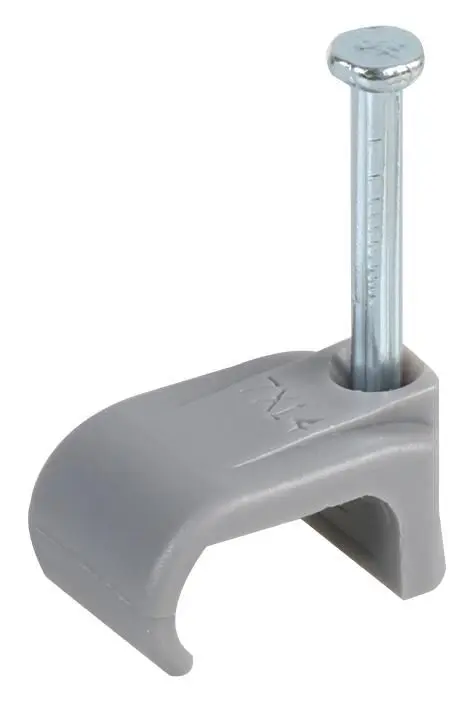 CONCORDIA TECHNOLOGIES Flat Cable Clips 8.2 × 9.8mm, Grey, Pack of 100