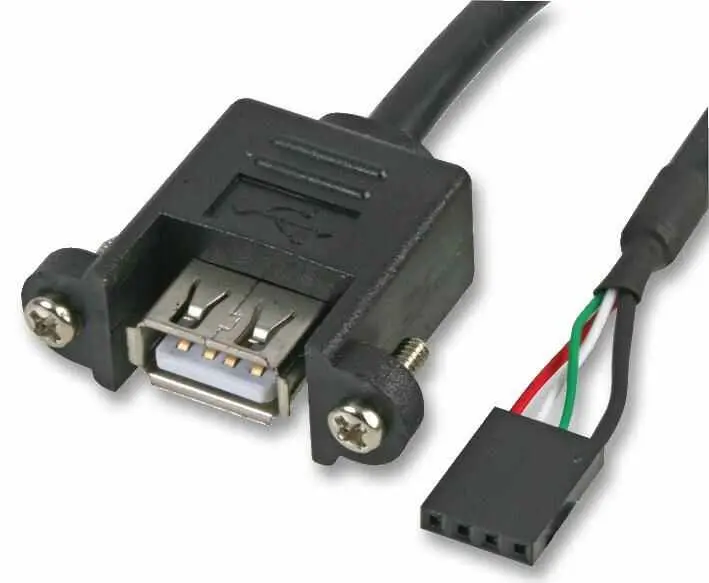 AKASA Panel Mount USB Female to 4-Pin Header Lead, 600mm