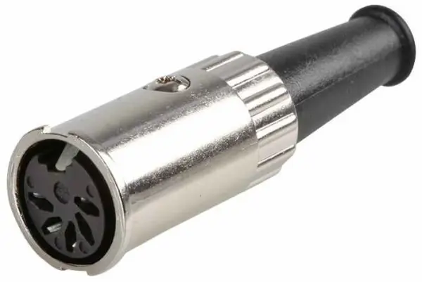 Prehkeytec 5-pins DIN-stopcontact, vergrendelend, 180°