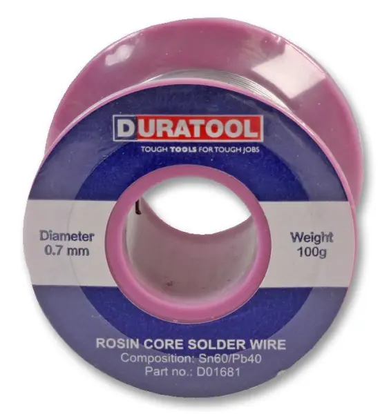 DURATOOL ロジン入りはんだ線 60/40 0.7mm 100g