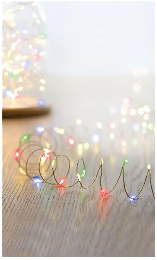 Raraion 50-LED Multicoloured Christmas Lights with Timer