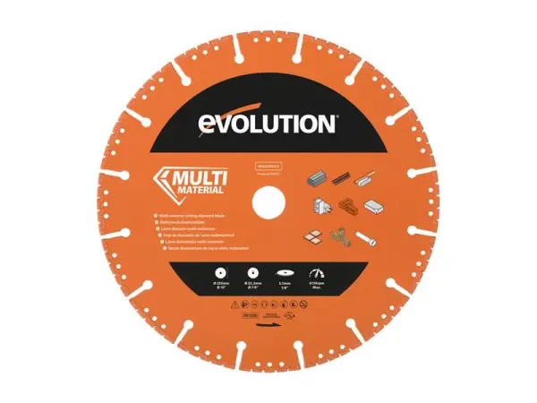 Evolution マルチマテリアルダイヤモンド解体用カッターブレード 255x22.2mm