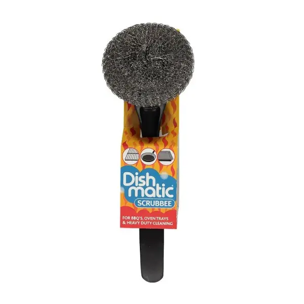 Dishmatic Scrubbee Stainless Steel Scourer with Handle