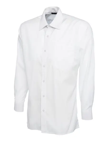 Uneek Men's White Poplin Shirt - Long Sleeve - Size 17