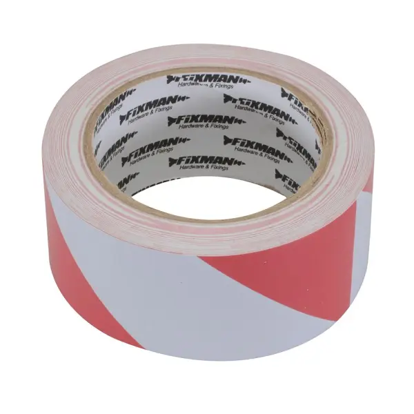 Fixman Hazard Tape, Red/White, 50mm x 33m