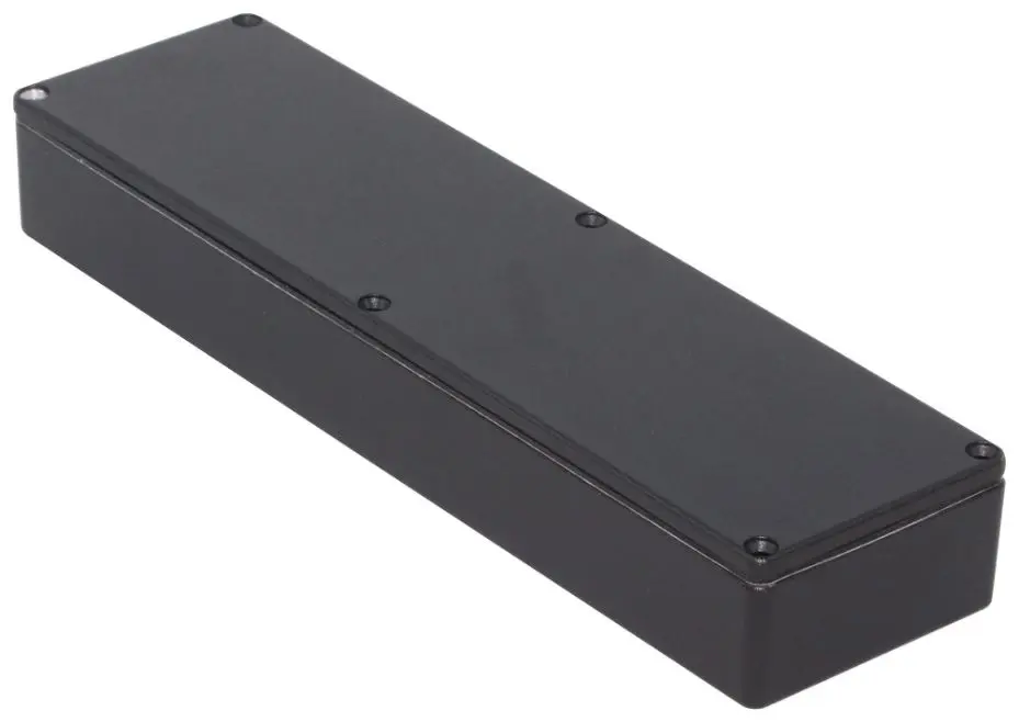 HAMMOND IP65 Black Aluminium Instrument Enclosure - 254x70x34.5mm