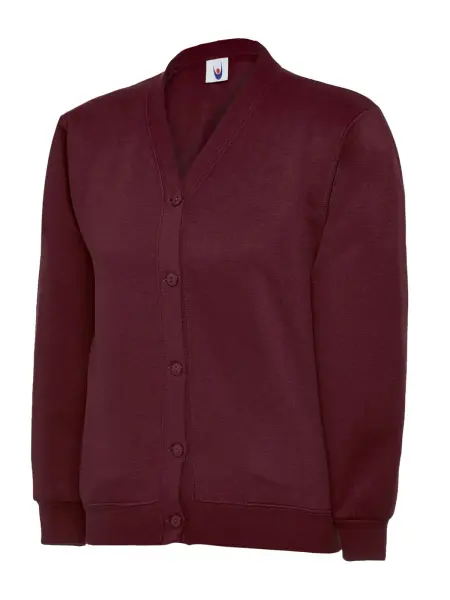 Uneek Kinder Cardigan - 50% Polyester/Katoen - Kastanjebruin, Maat 5/6 JR