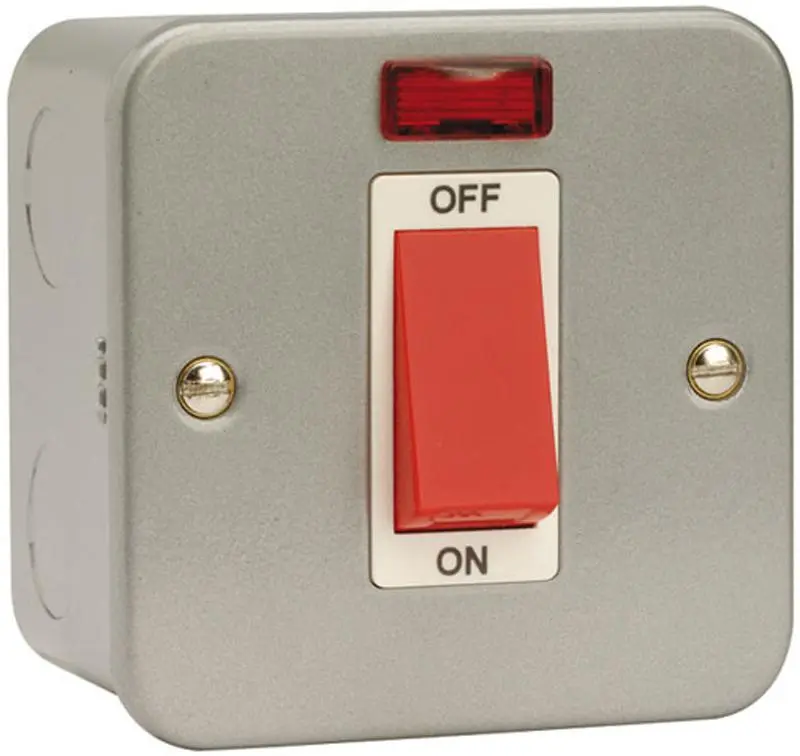 CLICK מתג DP מטל קלאד 45A, חד-מודול עם אינדיקטור ניאון