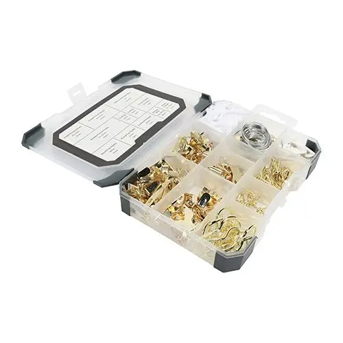 Timco Kit Misto per Appendere Quadri 179 Pezzi, Ottone e Acciaio