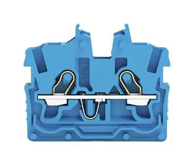WAGO 2 Conductor Miniature Through Terminal Block with Centre Marking, Push In - Blue