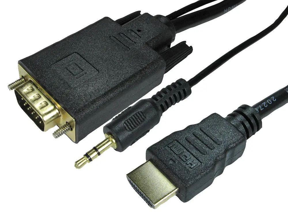 PRO SIGNAL Cable HDMI a VGA con Audio, 1.8m, Conectores Dorados