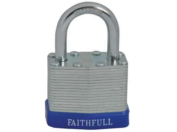 Faithfull Laminated Steel Padlock, 40mm, 3 Keys