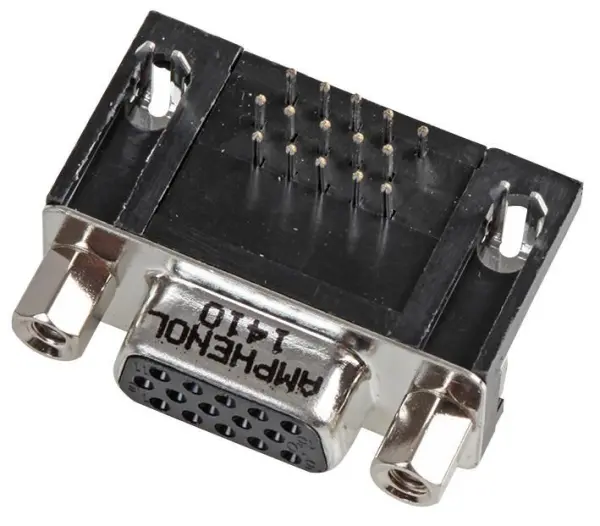 Amphenol 15-Pins HD D-Sub Rechthoekige PCB-Socket, Staal