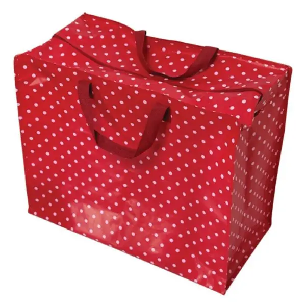 Rex London Zipped Shopper Bag, Red Retrospot, 48x55x28cm