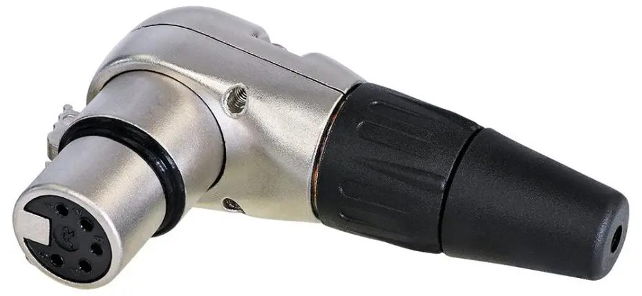 REAN Right Angle 5 Pole XLR Socket, 90 Degree, Nickel