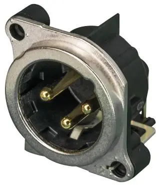 NEUTRIK XLR 플러그, 3극, PCB 장착형, 수평형