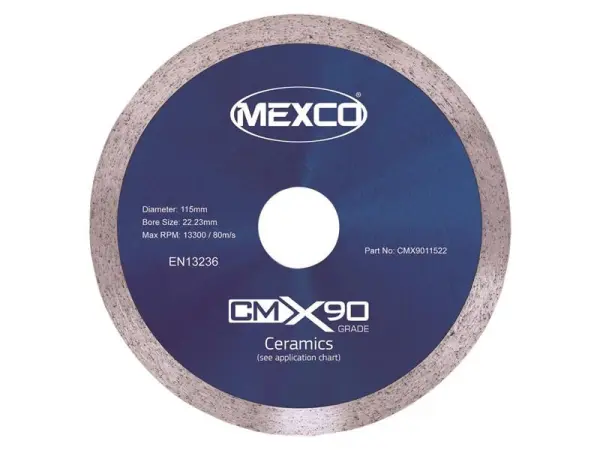 MEXCO X90 Grade Ceramic Materials Diamond Blade - 115 x 22mm