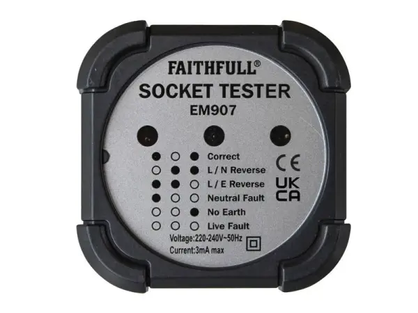 Faithfull Tester di Polarità per Prese UK 240V