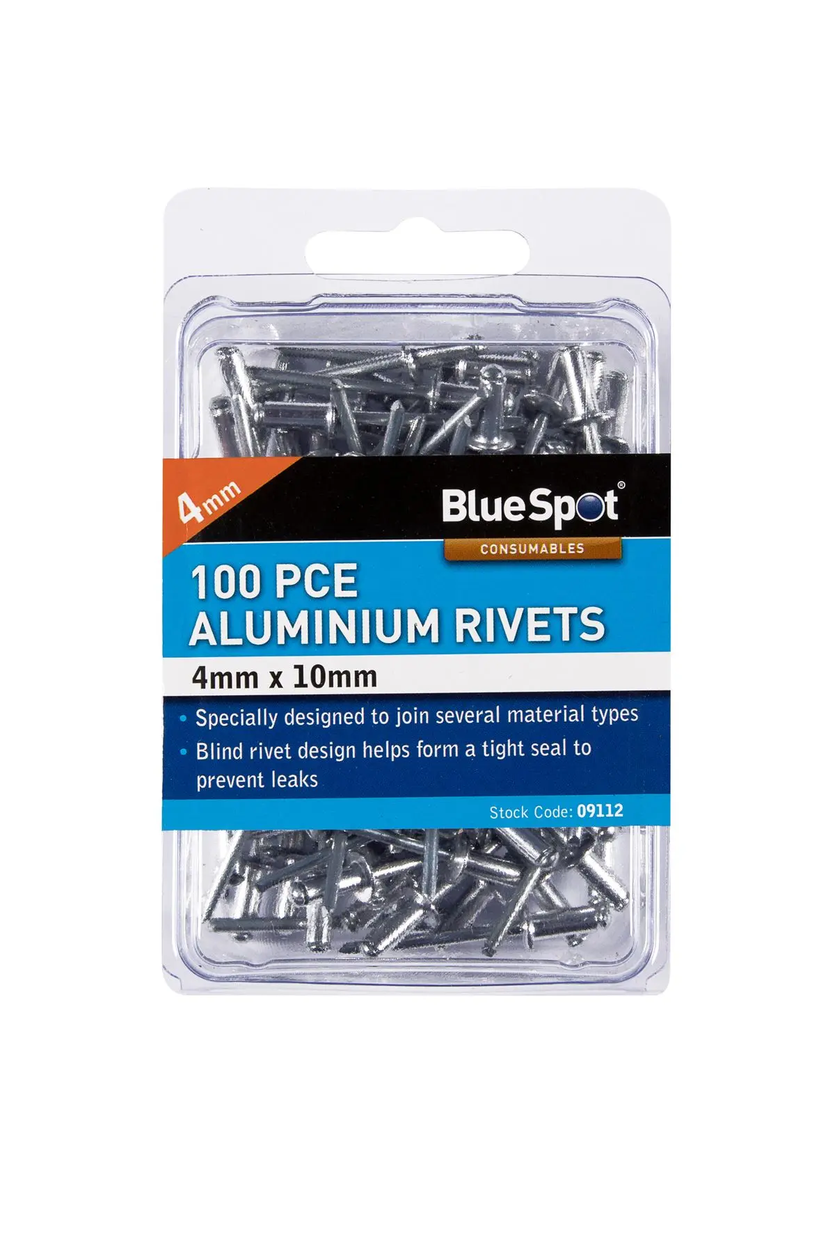 Blue Spot Tools 4mm x 10mm Aluminium Blind Rivets (100-Pack)