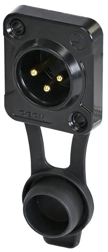 REAN D-사이즈 3-극 XLR 패널 마운트 플러그, IP65, 블랙