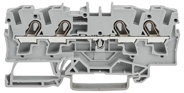 WAGO 4 Conductor Through Terminal Block, Push-in Cage Clamp, 35mm DIN Rail, 800 - Grey 20AWG 10AWG 32A