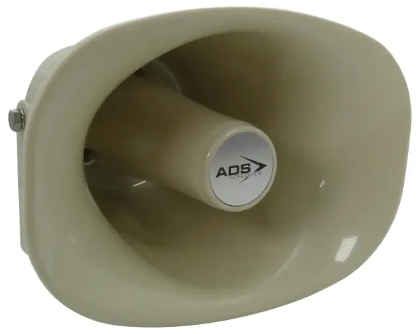 AUDIO DESIGN SERVICES ABS Rectangular Horn Loudspeaker with Swivel Bracket - 15W