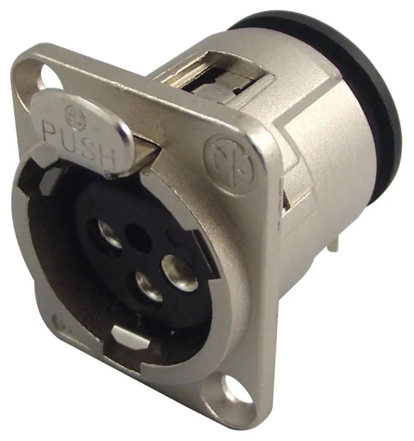 NEUTRIK XLR 3極PCBソケット 90度アングル ニッケル