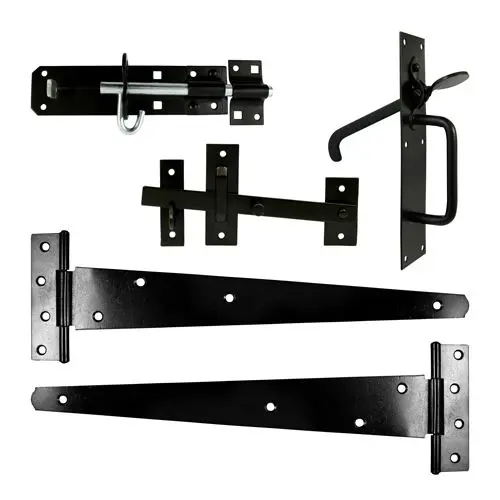 Timco Kit de Puerta Lateral con Pestillo Suffolk, Negro, 18 Pulgadas