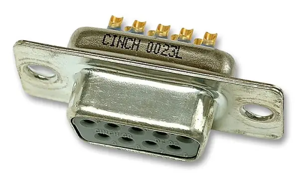 Cinch 9-Pin Filtered D-Sub Socket, Gold Plated, Through Hole