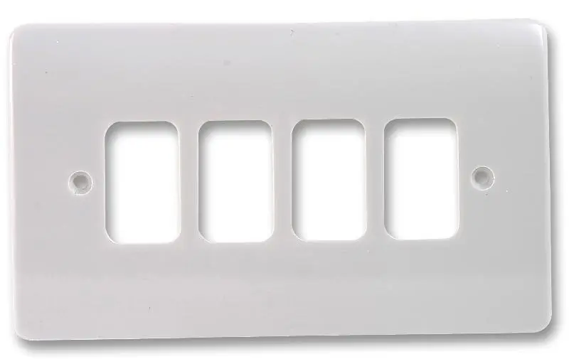 MK Grid Plus 2 Gang 4 Module Front Plate - White