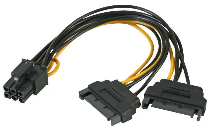 AKASA SATA to PCIe 6-Pin Power Lead, 15cm