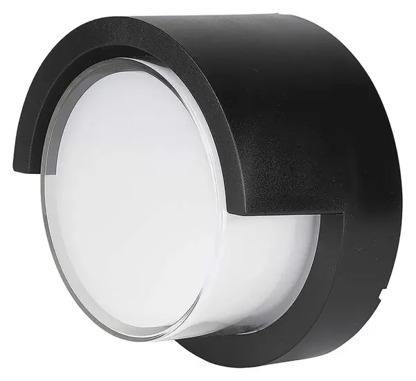 V-TAC 12W LED Outdoor Round Wall Light Black 4000K