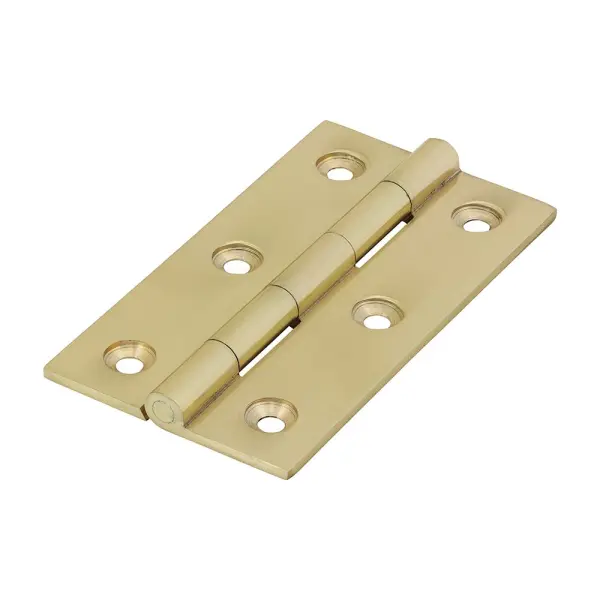 Timco Solid Brass Hinge, Polished, 75mm x 40mm (2 Pieces)